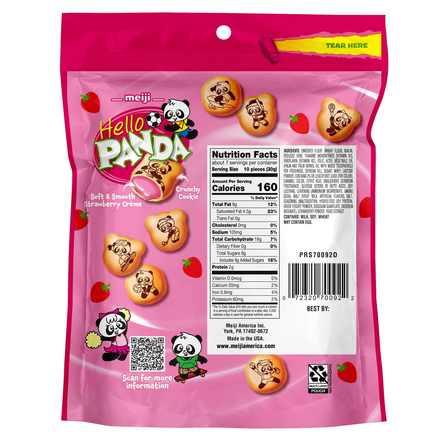 6 Pack Meiji Hello Panda Strawberry (7oz) Cookies Meiji Hello Panda, Latest Products, trending