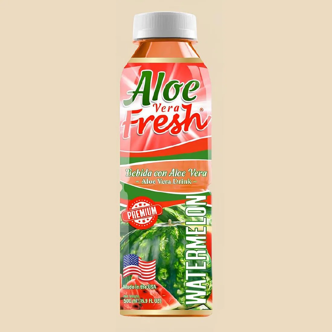 Aloe Vera Fresh Pet Watermelon (20 Pack X 16.9Oz) Soda Pop Aloe Vera, 20 Pack, Cases