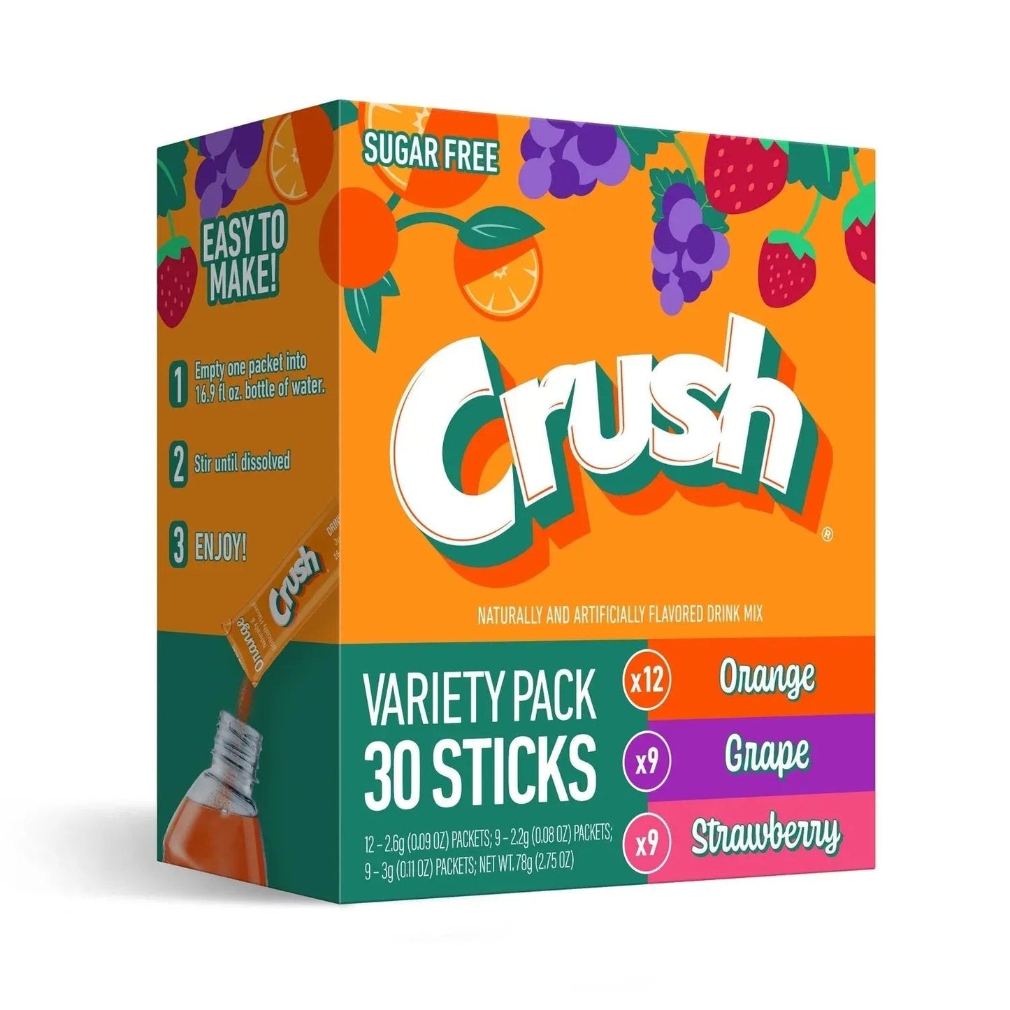 Crush Zero Sugar Drink Mix 30 Sticks Drink Mixes (not for sale) Crush, TSAED, trending