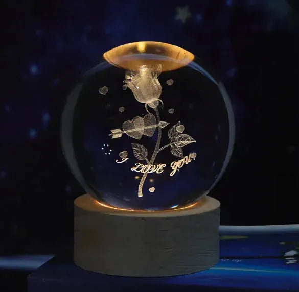 Crystal Ball Night Lamp Rose Gifts (not for sale) Crystal Ball Night Lamp