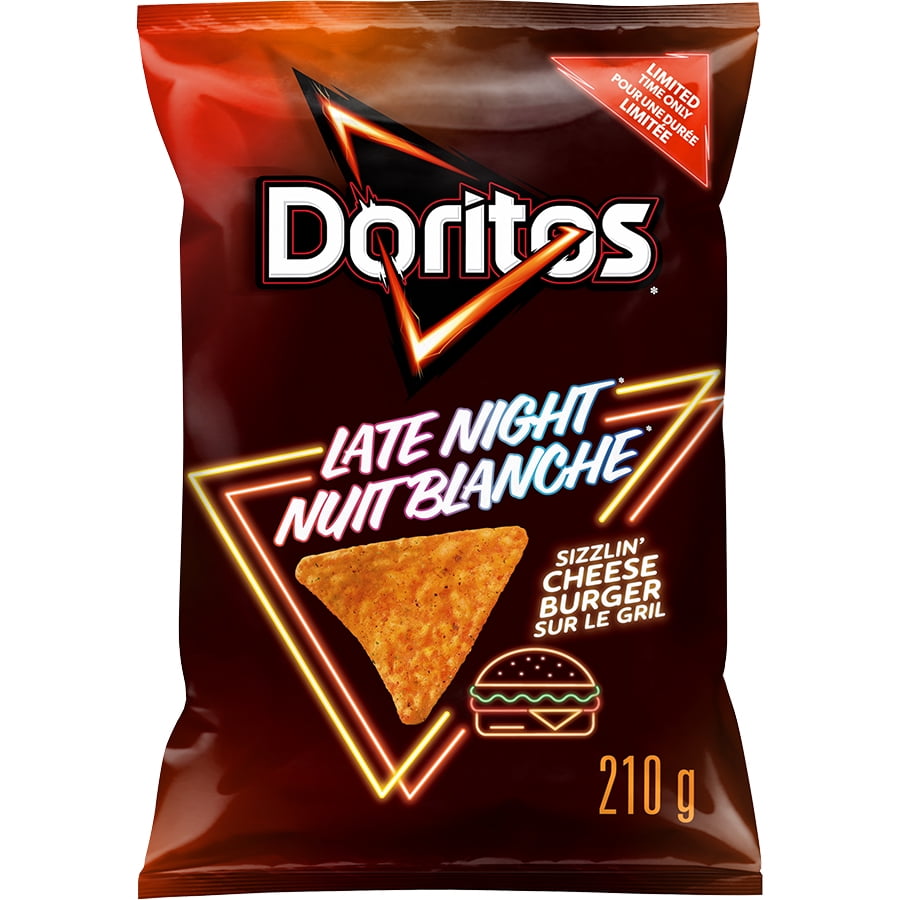 Doritos Late Night Sizzlin' Cheeseburger Flavoured Tortilla Chips 210g Snacks/Chips Doritos, latest, Trending Products