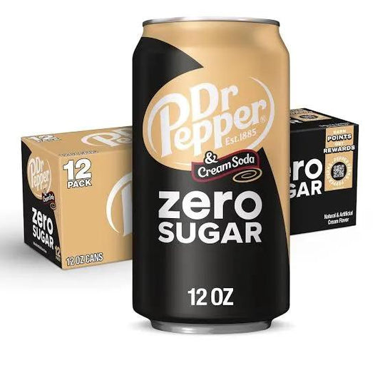 Dr.Pepper Cream Soda Zero Sugar 12pc Soda Pop (not for sale) Keurig Dr Pepper company, TSAED, Zero Sugar, Bestseller Drinks