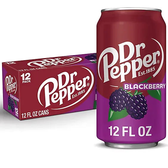 12 Pack Dr Pepper Blackberry Soda Pop (not for sale) Keurig Dr Pepper company, TSAED, cases, 12 Pack, Bestseller, Bestseller Drinks