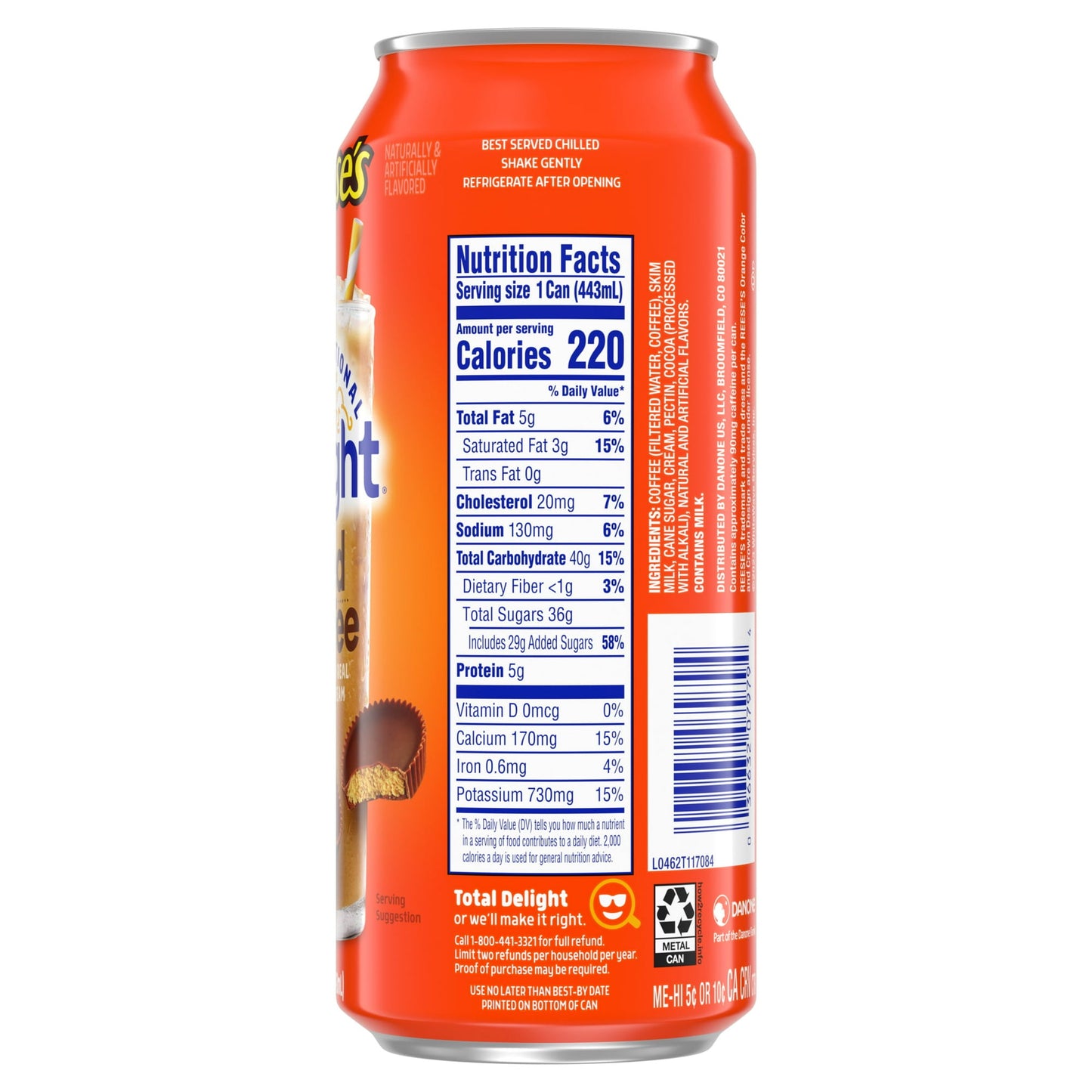 Reese’s Iced Coffee (15 Oz) Soda Pop (not to sale) International Delight, Cases, 6 Pack, Zero Sugar