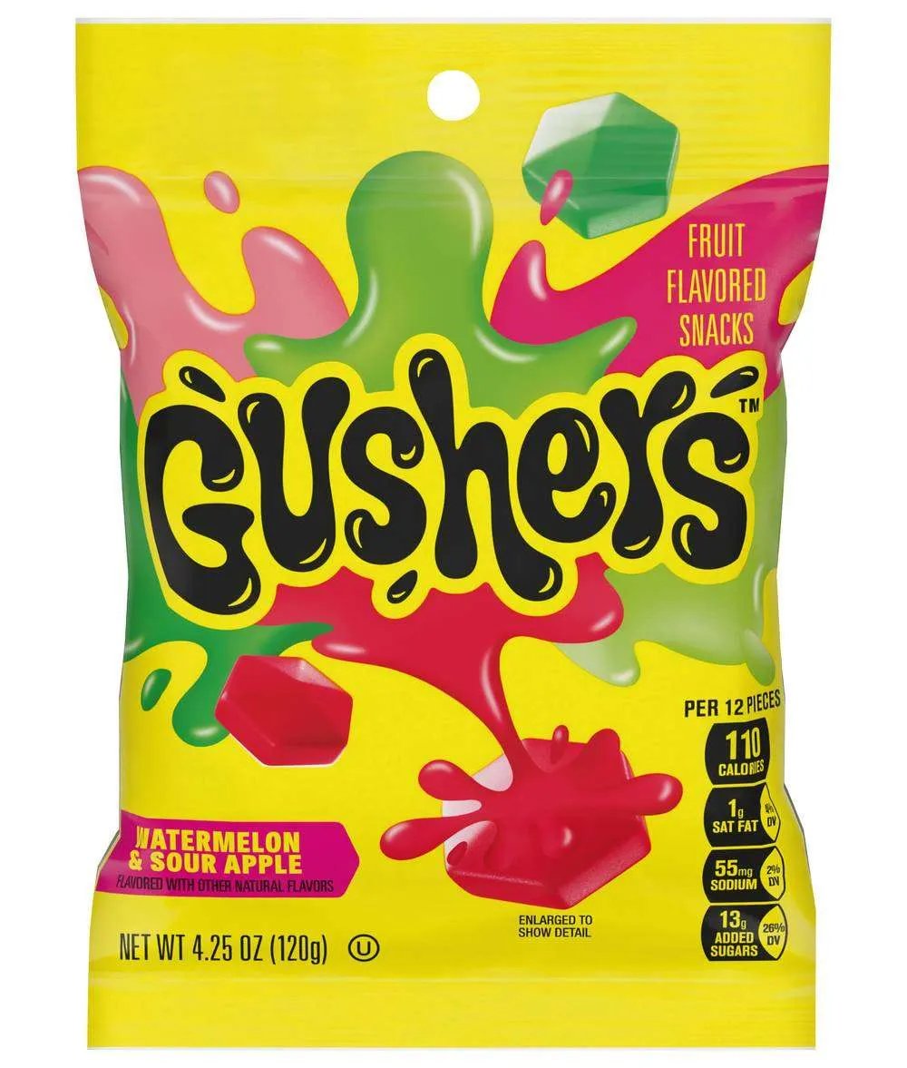 Gushers Watermelon & Sour Apple Flavor (120g) Candy Gushers, Trending, trending products