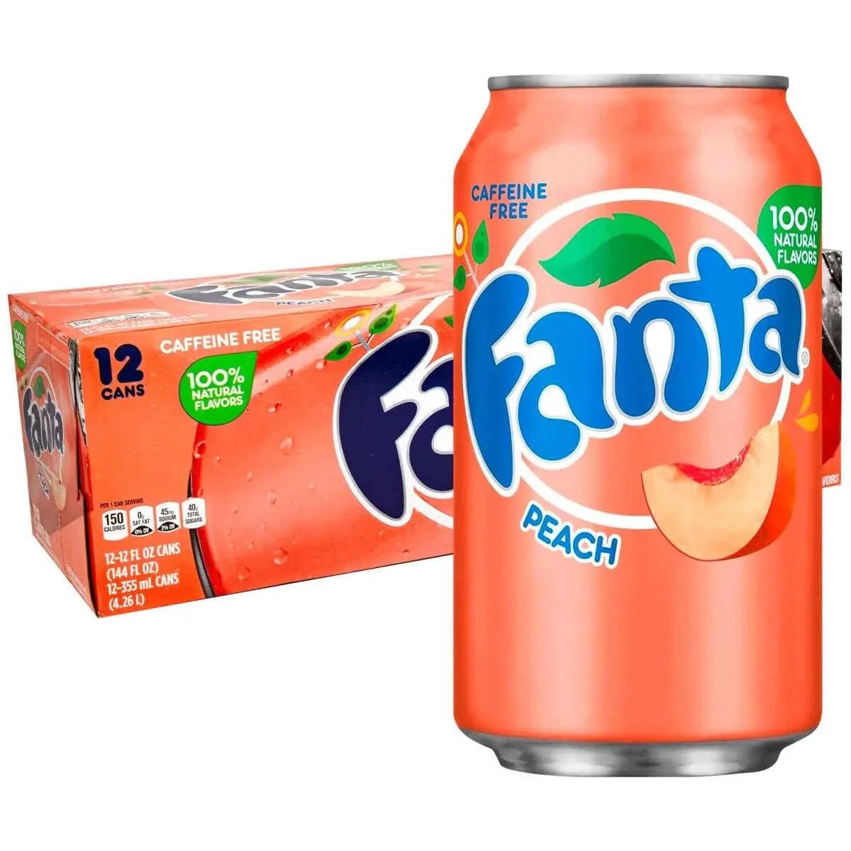 12 Pack Fanta Peach USA Rare Find Soda Pop Fanta, TSAED, trending products, cases, 12 Pack