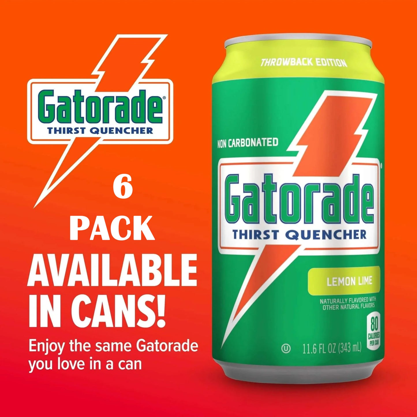 Gatorade Nc Drink Can Lemon Lime 6 Pack