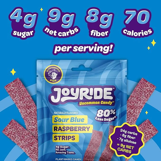 Joyride Candy Sour Blue Raspberry Strips (100g) Sour Candy Joyride Candy, trending products, latest