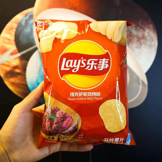 Lays Texas Grilled BBQ Flavour (70g) - China Snacks/Chips Lays, TSAAS, TSASN&CH, TSAISC, TSAIS, trending products