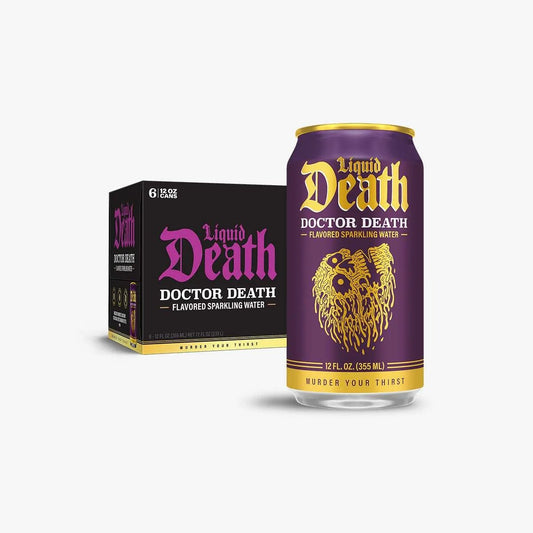 Liquid Death Doctor Death 24 Pack Drink Soda Pop (not for Sale) Liquid Death, 24 Pack, Cases