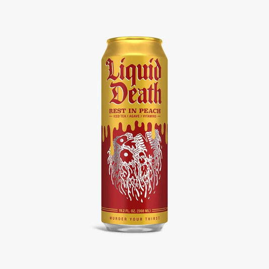 Liquid Death Rest in Peach 24 Pack Drink Soda Pop (not for Sale) Liquid Death, 24 Pack, Cases