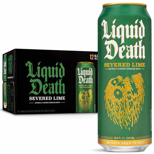 Liquid Death Severed Lime 24 Pack Drink Soda Pop (not for Sale) Liquid Death, 24 Pack, Cases, Bestseller Drinks