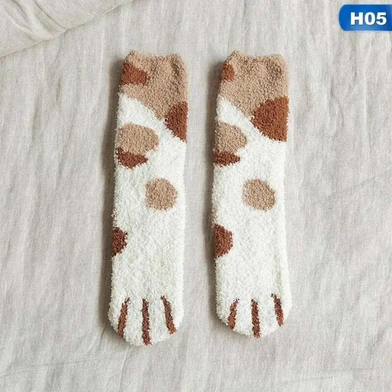 Plush Cat Paws Socks Brown paw Quirky Stuff (not for sale) Cat Socks