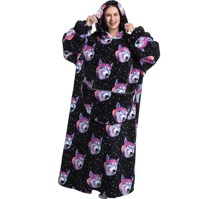 Oversized Wearable Blanket Hoodie Funny Dog Length 140 cm Gifts (not for sale) Oversized Wearable Blanket Hoodie