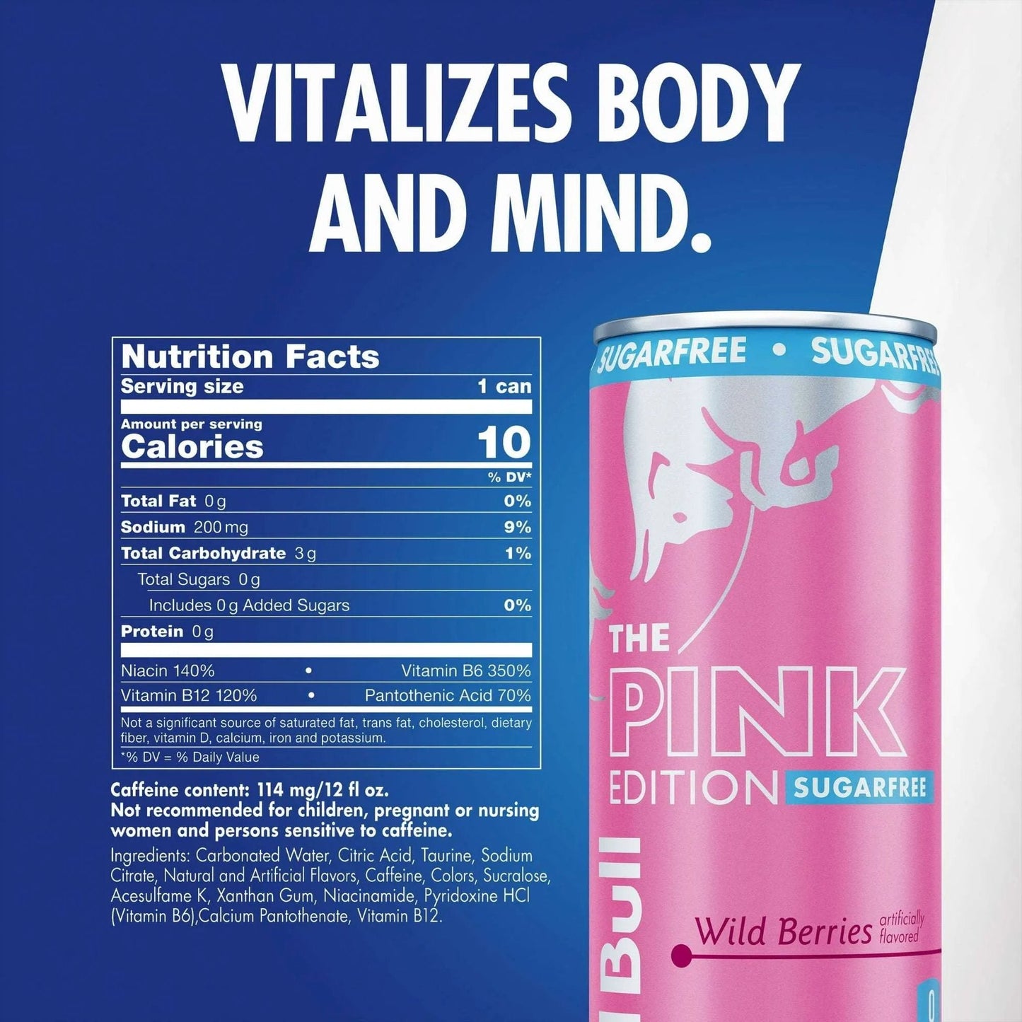 Red Bull Usa Drink Pink Edition - Wild Berries Sugar Free 12 Pack Soda Pop Redbull, Trending, Latest Products