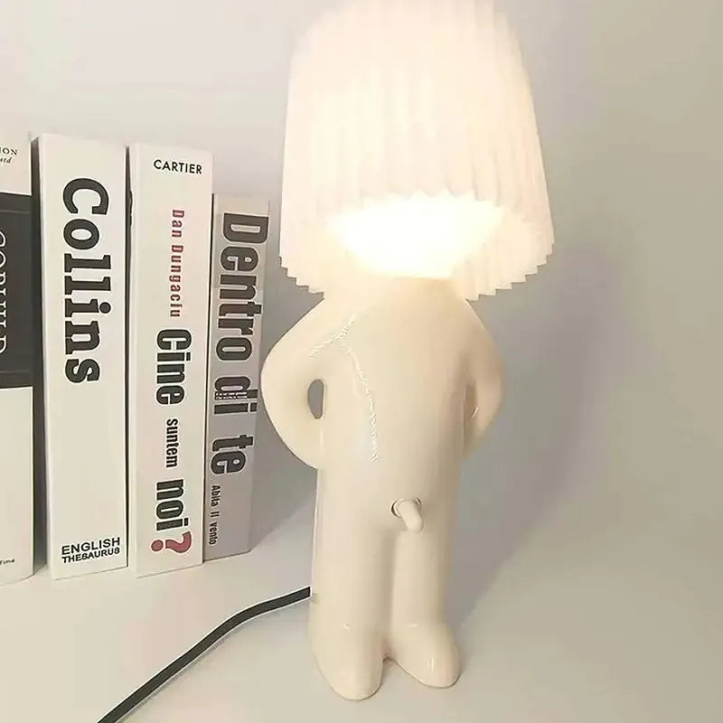 Shy Man Naughty Table Lamp White Snack Attack