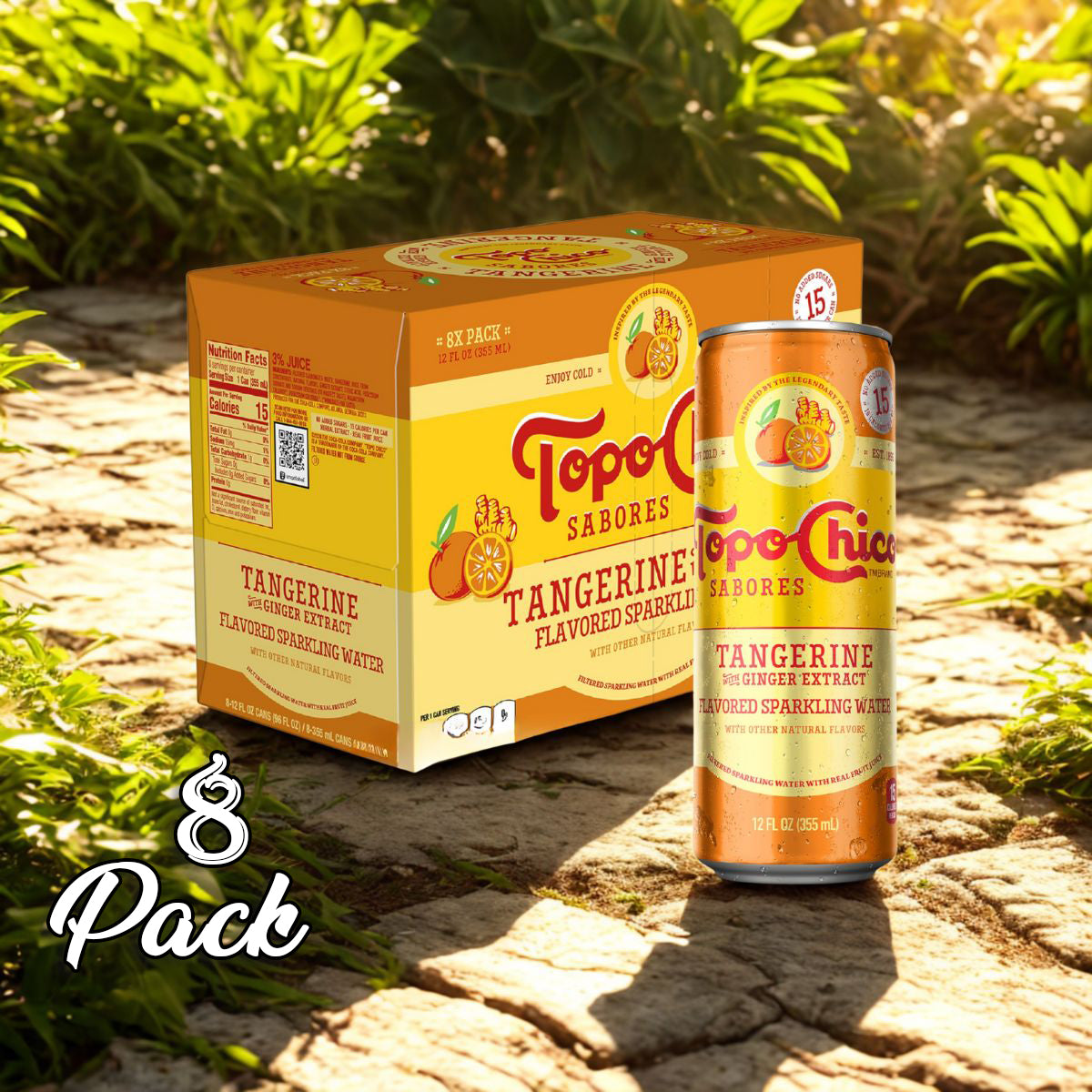 8 Pack Topo Chico Tangerine with Ginger Extract Mexico Soda Pop (not for Sale) Topo Chico, Bestseller Drinks