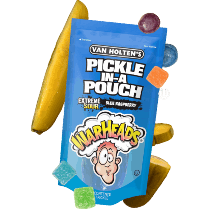 Van Holten's Pickle-In-A-Pouch Warheads Extreme Sour Blue Raspberry Pickle Warheads, Van Holten's, Trending, Trending Products