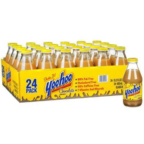 YooHoo Chocolate Drink Glass Bottle - 24 Pack Soda Pop (not for Sale) YooHoo, 24 Pack, Cases
