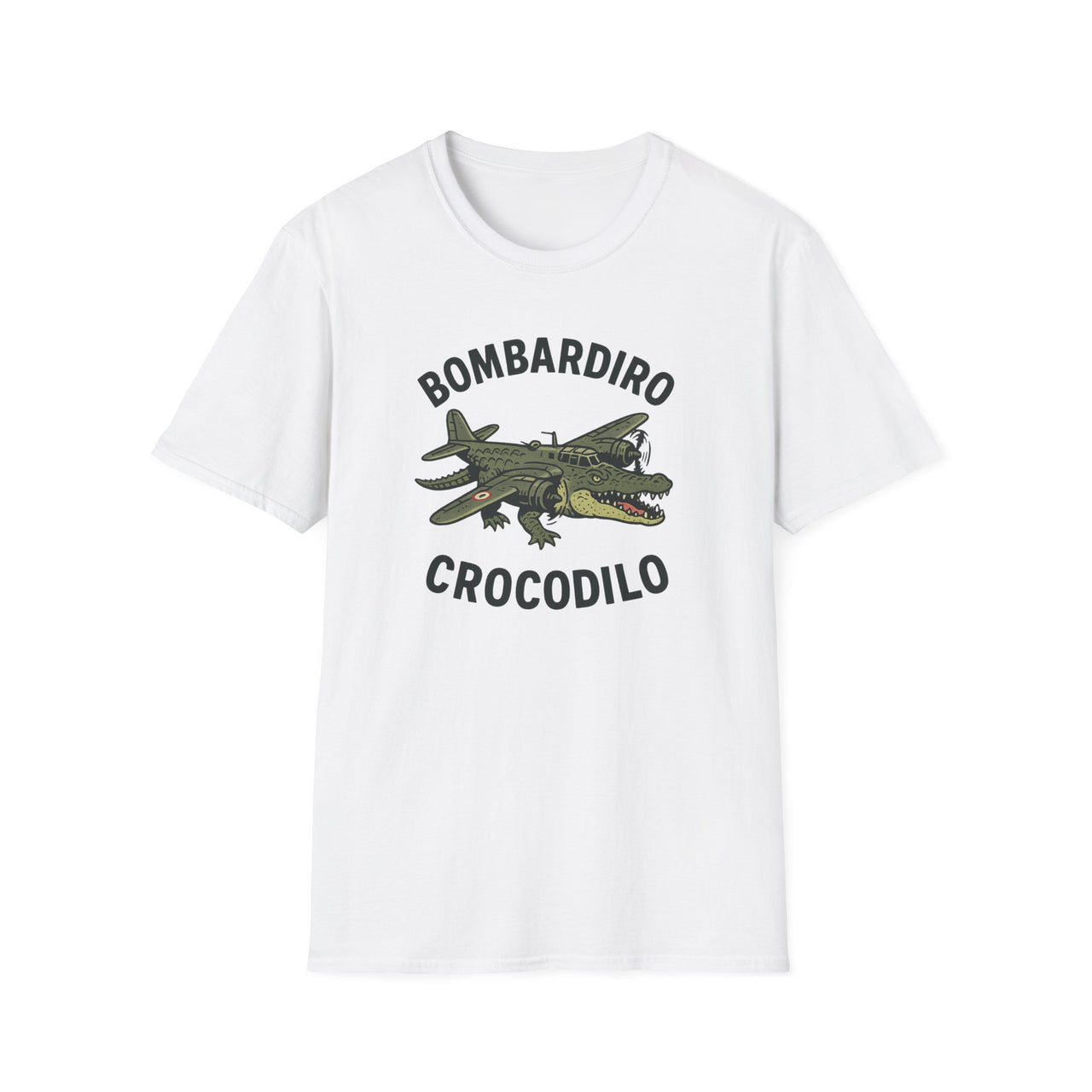Bombardiro Crocodilo T-Shirt - Unisex Softstyle | Bombardiro Crocodile Graphic Shirt