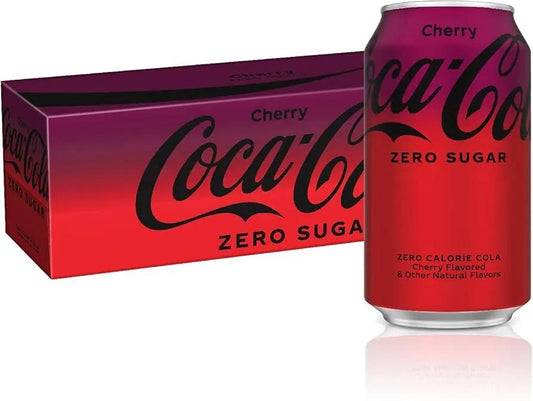 12 Pack Coca Cola cherry Zero Sugar Soda Pop (not for Sale) Coca Cola, 12 Pack, Cases