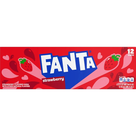 12 Pack Fanta Strawberry Soda Pop (not for sale) Fanta, TSAED, cases, 12 Pack