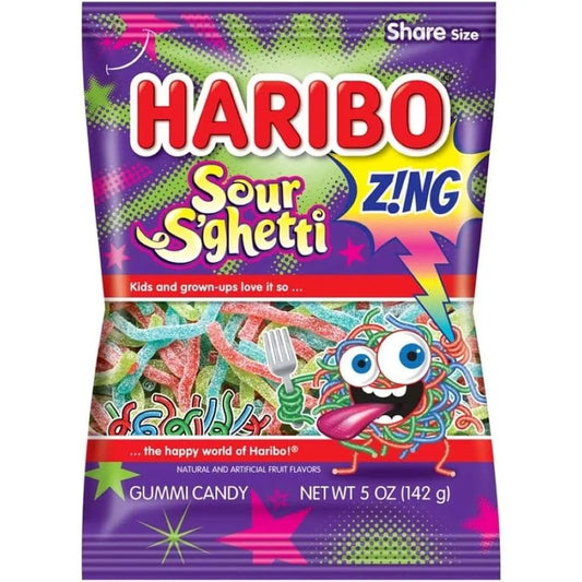 12 Pack Haribo Sour Sghetti Bulk Candy Haribo, TSARC, TSASN&CH, bulk