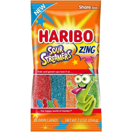 12 Pack Haribo Sour Streamers Candy Haribo, TSARC, TSASN&CH, bulk