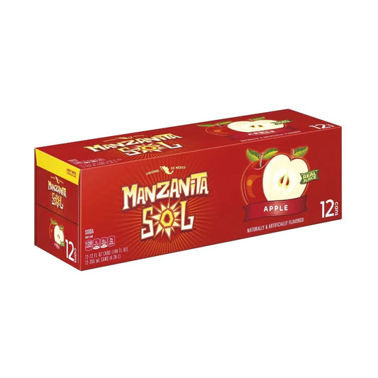 12 Pack Manzanita Sol Real Apple Juice Soda Pop (not for sale) Manzanita, TSAED, cases, 12 Pack