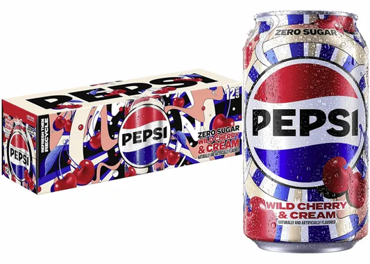 12 Pack Pepsi Cola Wild Cherry Cream Zero Sugar Soda (not for sale) Pepsi, trending products, 12 Pack, Zero Sugar, Bestseller, Bestseller Drinks