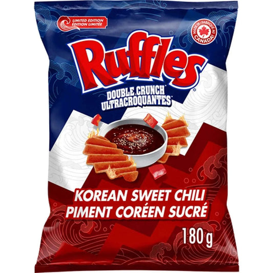 Ruffles Potato Chips Double Crunch Korean Sweet Chili Flavoured 180 G Snacks/Chips, Mexican (not for sale) Ruffles, TSACS, TSASN&CH, trending products, Latest Products