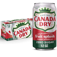 Thumbnail for 12 Pack Canada Dry Fruit Splash Cherry Ginger Ale Zero Sugar