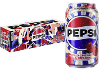 Thumbnail for 12 Pack Pepsi Cola Wild Cherry Cream Zero Sugar