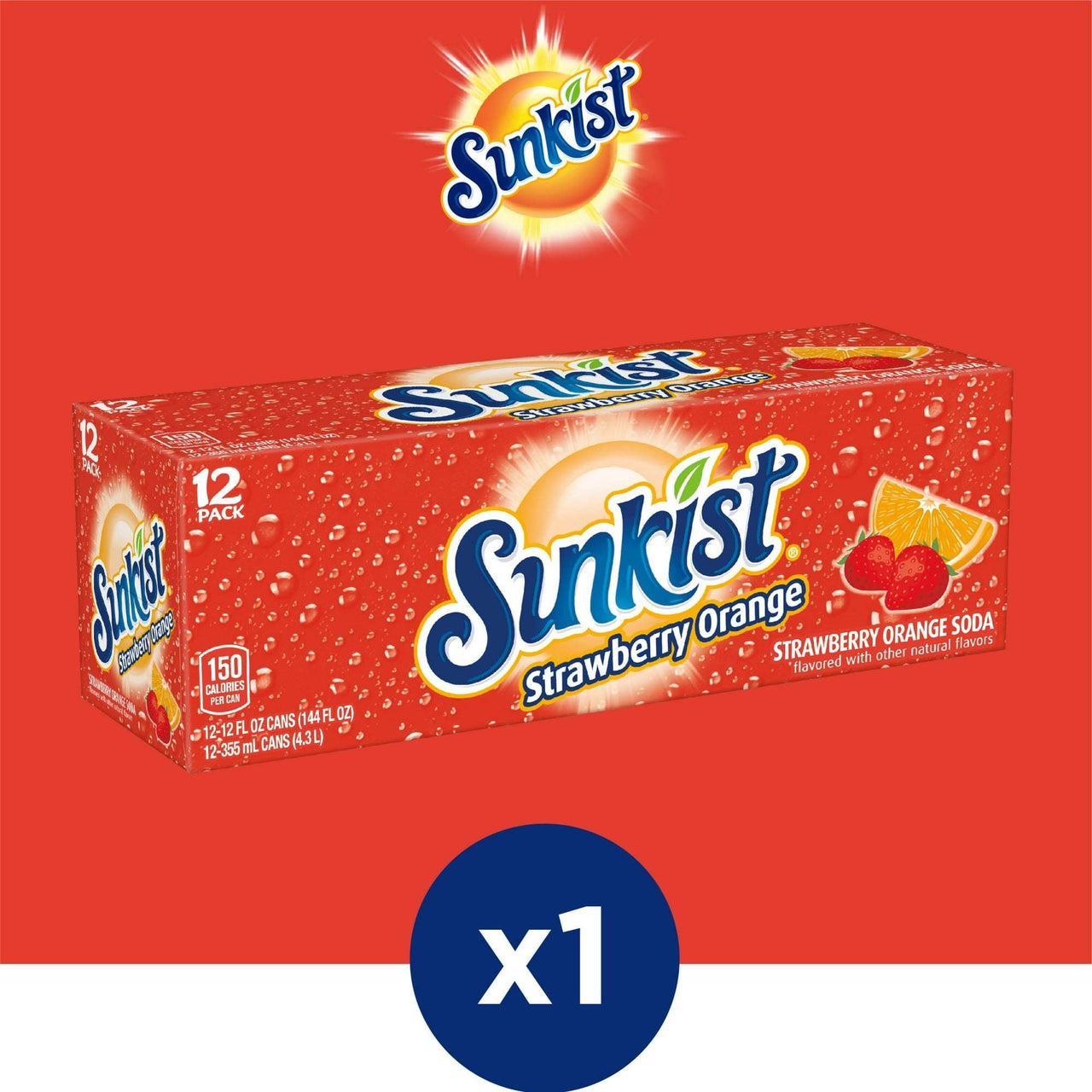 12 Pack Sunkist Strawberry Orange