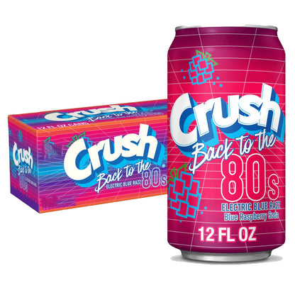 6 Pack Crush Back to the 80's Electric Blue Razz Soda (12Oz)