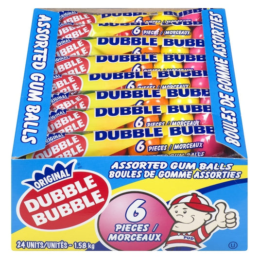 24 Pack Dubble Bubble Assorted Gum Balls 1.58Kg Candy Dubble Bubble ,Trending Products