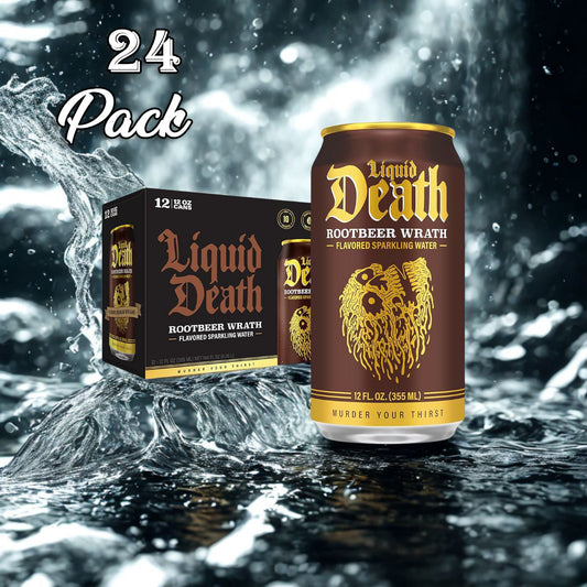 24 Pack Liquid Death Rootbeer Wrath Flavor Cans (12 Oz) Soda Pop (not for Sale) Mundet, latest