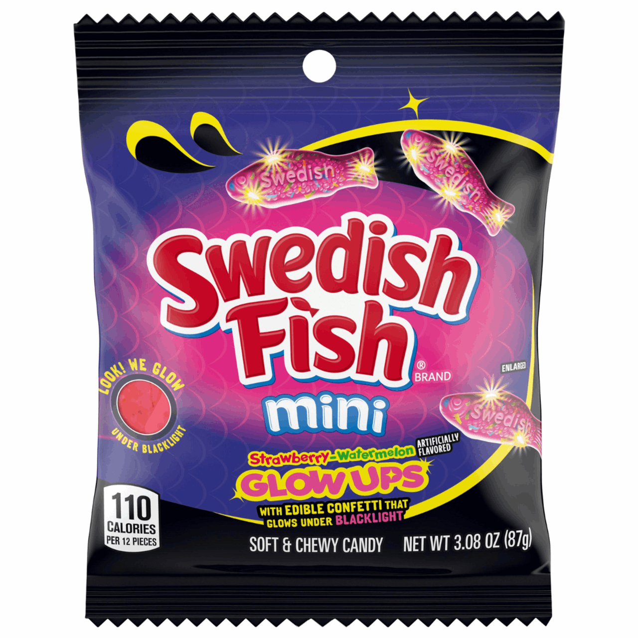 Swedish Fish Glowups Soft Candy Peg Bag 3.08oz