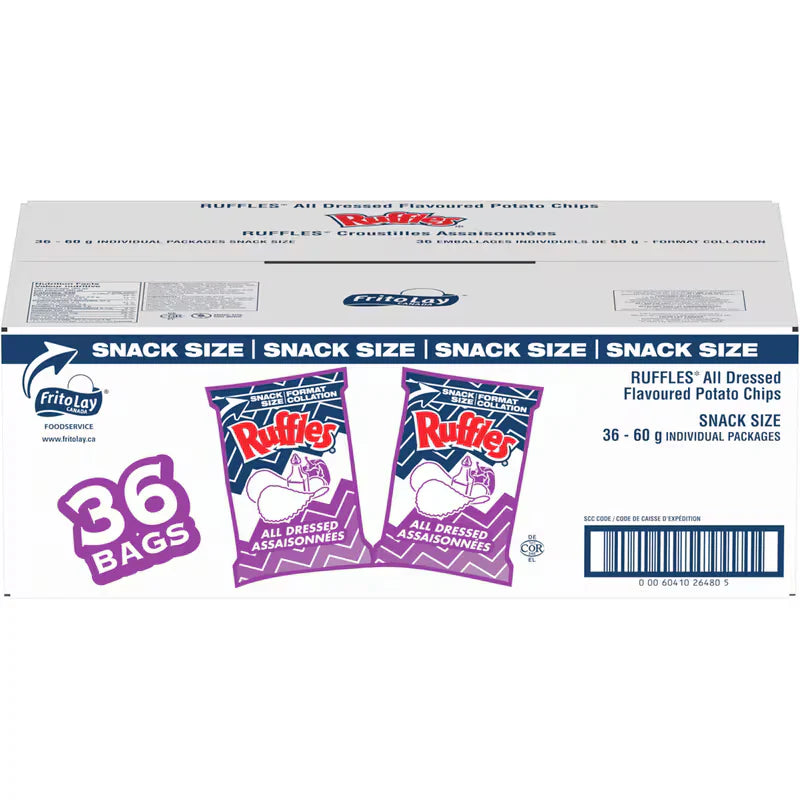32 Pack Ruffles Potato Vending Chips 60g Each Snacks/Chips Ruffles ,Trending Products