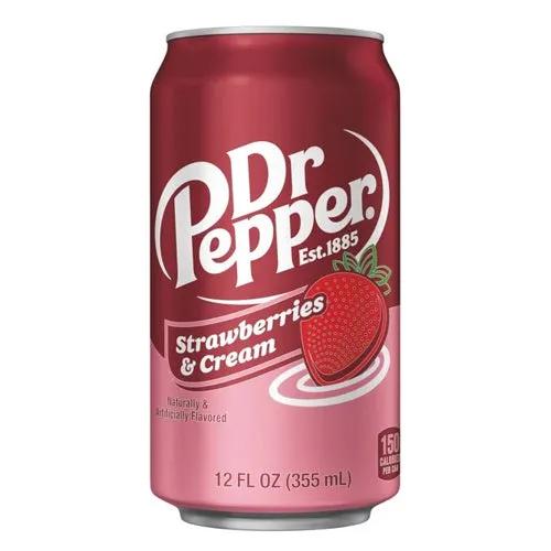 6 Pack Dr Pepper Strawberries & Cream - Soda Pop (not for sale) from Keurig Dr Pepper company, Cases, 6 Pack