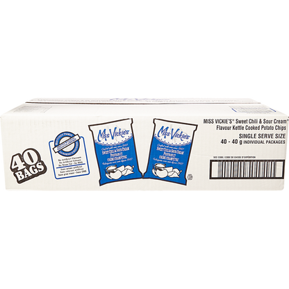 40 Pack Miss Vickies Kettle Cooked Sweet Chili & Sour Cream Vending Potato Chips 40g Each Snacks/Chips Miss Vickies ,Trending Products