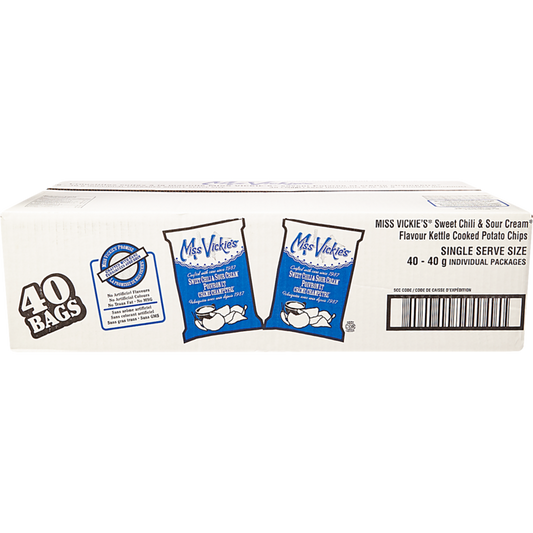 40 Pack Miss Vickies Kettle Cooked Sweet Chili & Sour Cream Vending Potato Chips 40g Each Snacks/Chips Miss Vickies ,Trending Products