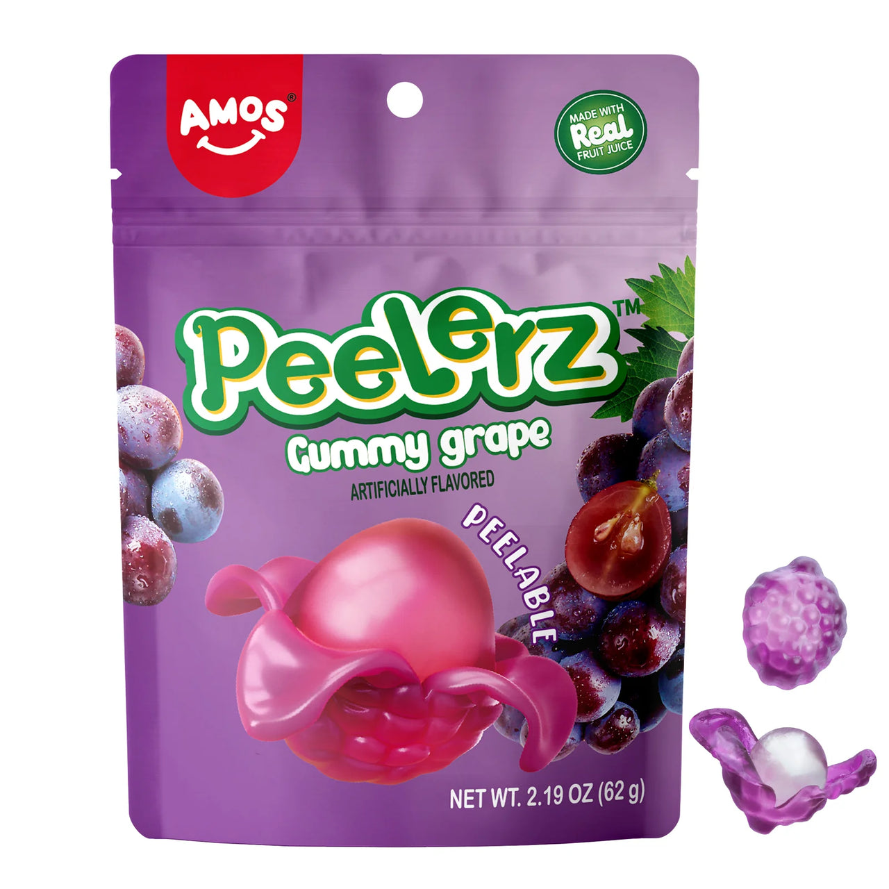 AMOS Peelerz Gummy Grape Peel able Candy