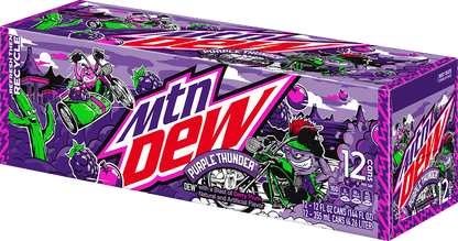 12 Pack Mtn Dew Purple Thunder Soda Pop (not for Sale) Mtn Dew, 12 Pack, Cases, Bestseller Drinks