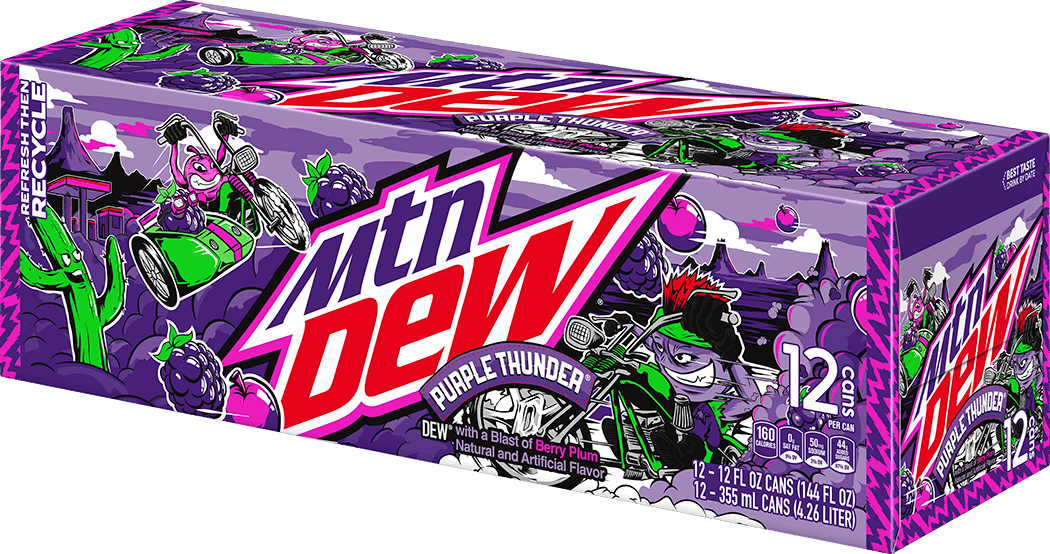 12 Pack Mtn Dew Purple Thunder