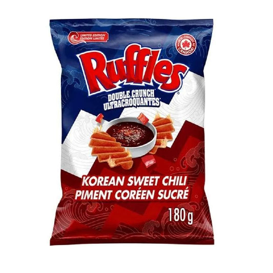Ruffles Potato Chips Double Crunch Korean Sweet Chili Flavoured 180 G Snacks/Chips, Mexican (not for sale) Ruffles, TSACS, TSASN&CH, trending products, Latest Products