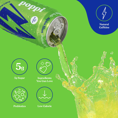 12 Pack Poppi Alpine Blast Can (12 Oz) Soda Pop Poppi, 12 Pack, Cases