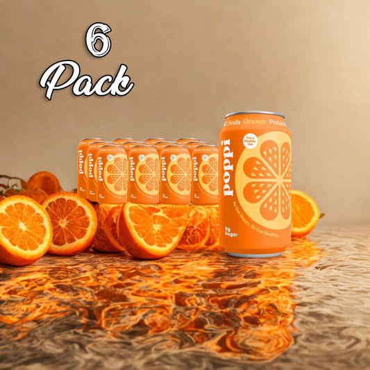 6 Pack - Poppi Orange Soda Pop (not for Sale) Poppi, TSAED, Cases, 12 Pack