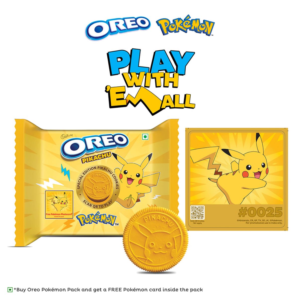 Special Oreo Pokémon Pikachu Yellow Cookie With Pokémon Collectible Card (Best Before Passed) Cookies (not for sale) Oreo, Trending