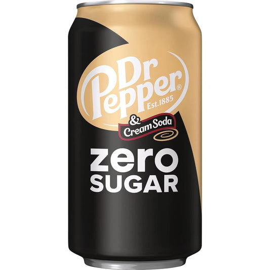 6 Pack Dr Pepper Cream Zero Sugar - Soda Pop (not for sale) from Keurig Dr Pepper company, Cases, 6 Pack, Zero Sugar